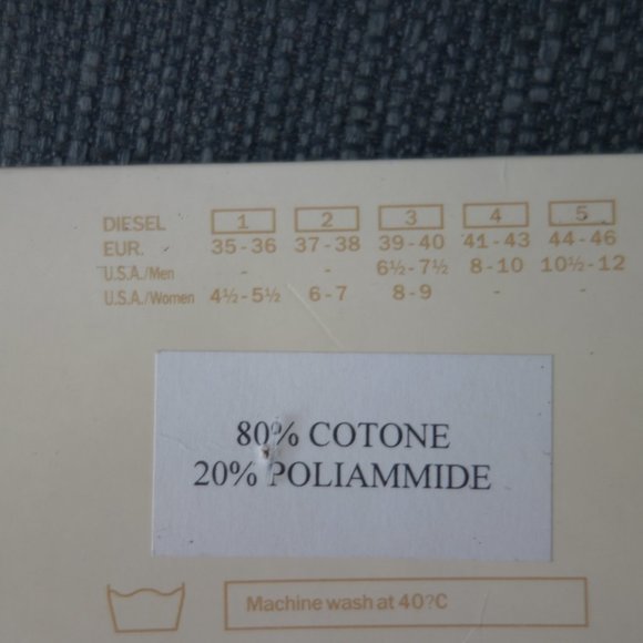 Diesel Spare Parts 1978 Only the Brave Made in Italy Socks *New with Tags* - Picture 5 of 10